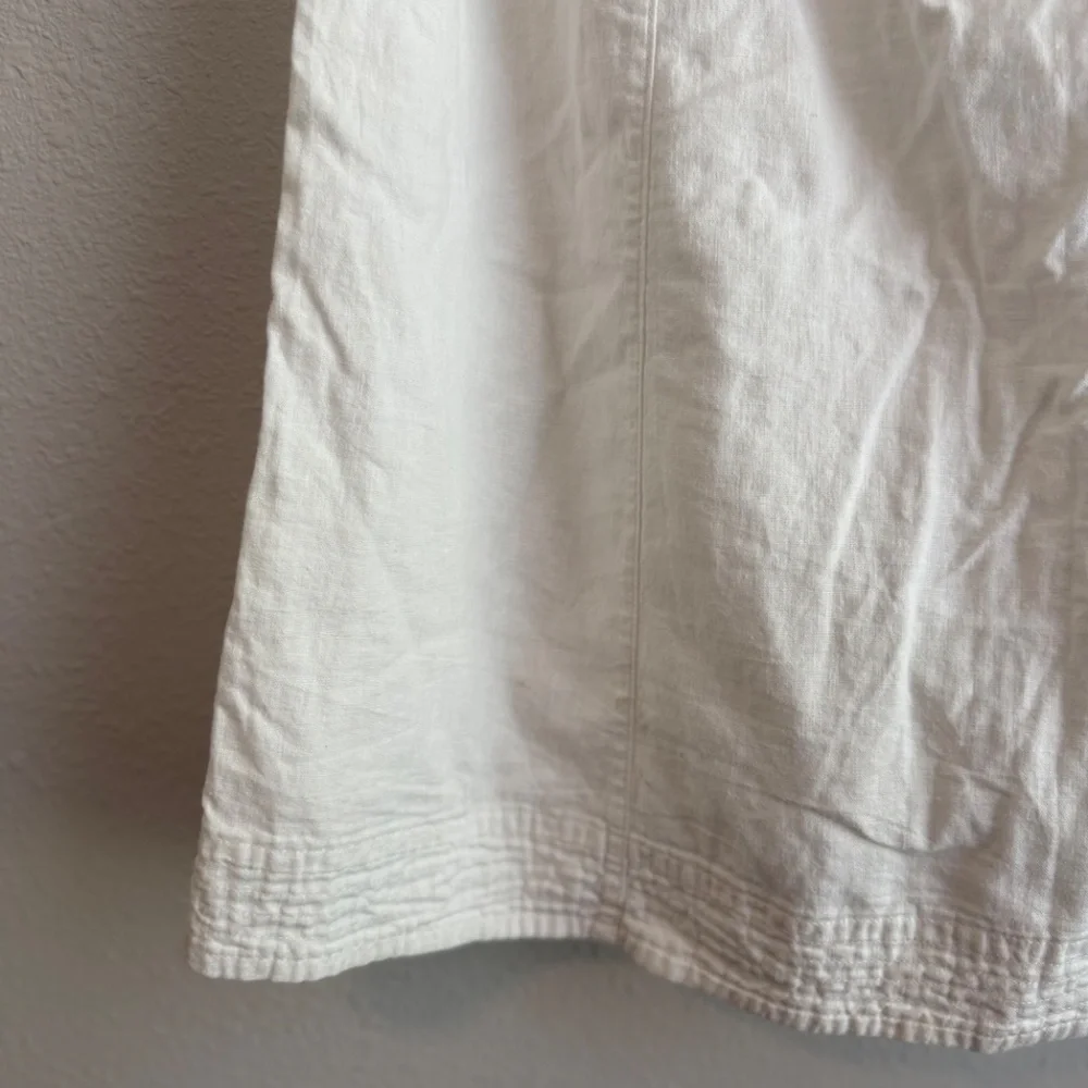 Universal Thread Button Front Skirt Womens Medium White Linen Midi - Picture 8 of 10